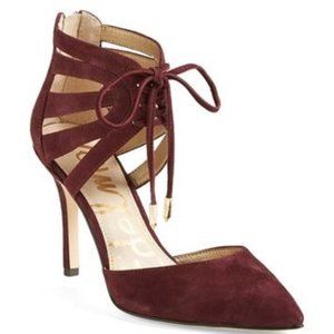 Sam Edelman Zachary Lace-Up Ankle Pump Burgundy